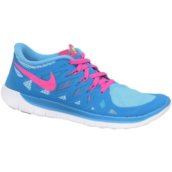 Cipők Gyerek Rövid szárú edzőcipők Nike Free 50 GS Kék, Rózsaszín