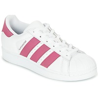 Cipők Lány Rövid szárú edzőcipők adidas Originals SUPERSTAR J Fehér / Rózsaszín