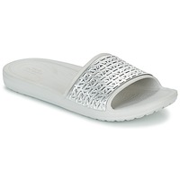 Cipők Női strandpapucsok Crocs SLOANE GRAPHIC ETCHED SLIDE W Fehér / Ezüst