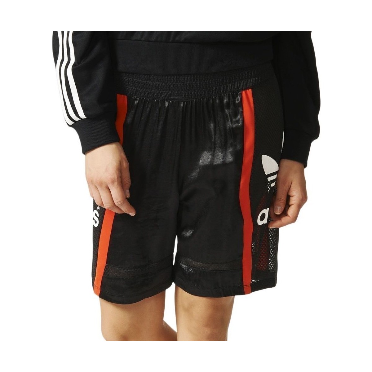 Ruhák Női 7/8-os és 3/4-es nadrágok adidas Originals Basketball Baggy Fekete, Piros