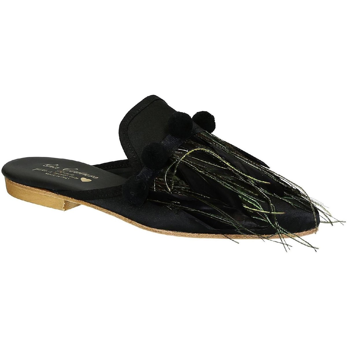 Cipők Női Papucsok Gia Couture VENUS SATIN B Fekete 