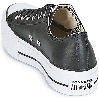 Converse CHUCK TAYLOR ALL STAR LIFT CLEAN OX LEATHER Fekete  / Fehér