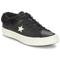 Cipők Női Rövid szárú edzőcipők Converse ONE STAR LEATHER OX Fekete 