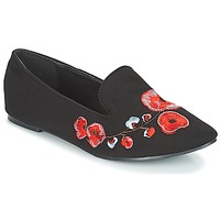 Cipők Női Mokkaszínek Moony Mood JASMINY Fekete  / Virág